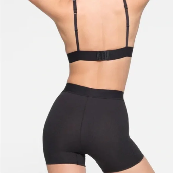 SKIMS Cotton Rib Boxer -Soot NWT sz XL - Picture 3 of 4